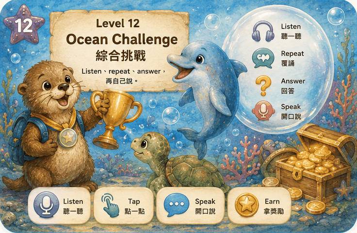Level 12 Ocean Challenge watercolor art